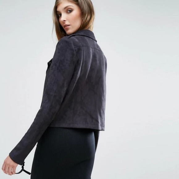Missguided moto faux Suede Jacket - Picture 3 of 9